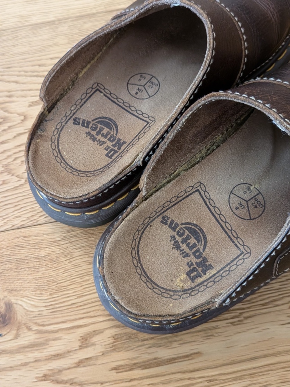 Dr. Martens England 8418 vintage 90's Y2K Chunky Sandals SlidesBark Grizzly 9 - Picture 3 of 9